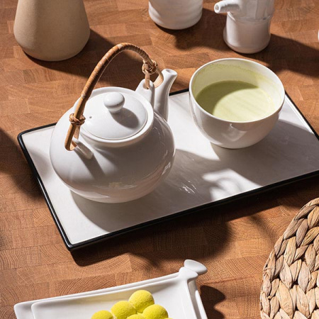 Чайник заварочный «Кунстверк»;фарфор;0,6л;D=80,H=95,L=153мм;белый