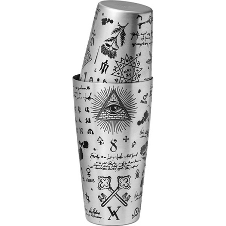 Шейкер американский «Йокай Алкеми»;сталь нерж.;0,7л;D=10,H=19см;серебрист.