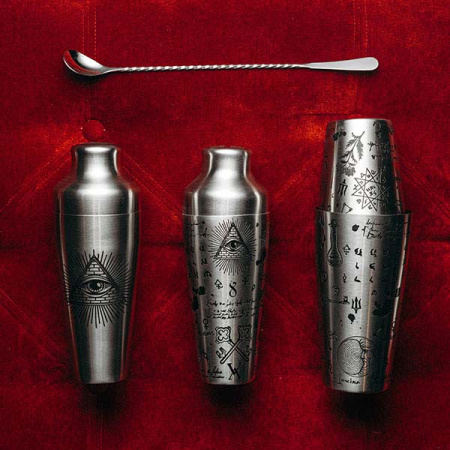 Шейкер американский «Йокай Алкеми»;сталь нерж.;0,7л;D=10,H=19см;серебрист.