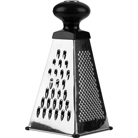 Терка 4-х сторонняя;сталь нерж.,пластик;,H=21,L=10,B=10см;металлич.,черный