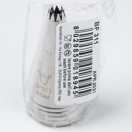 Насадка кондитерская «Открытая звезда» (9 зубцов)[5шт];сталь нерж.;D=25/6,H=45мм;стальной