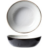 Салатник «Плато»;керамика;D=198,H=60мм;белый,коричнев.