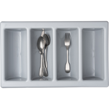 Органайзер для столовых приборов 4 отделения;полипроп.;,H=10,L=54,B=33см;серый