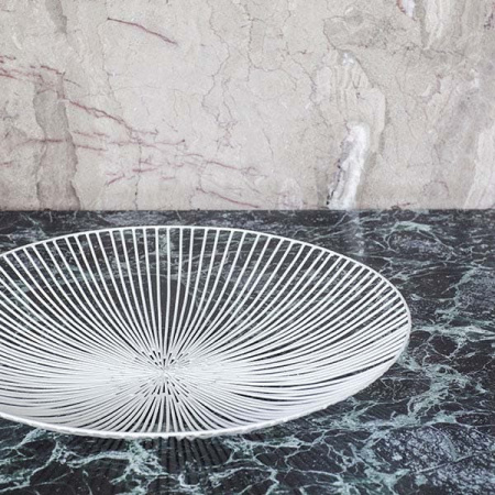 Ваза для фруктов;металл;D=50,H=7см;белый