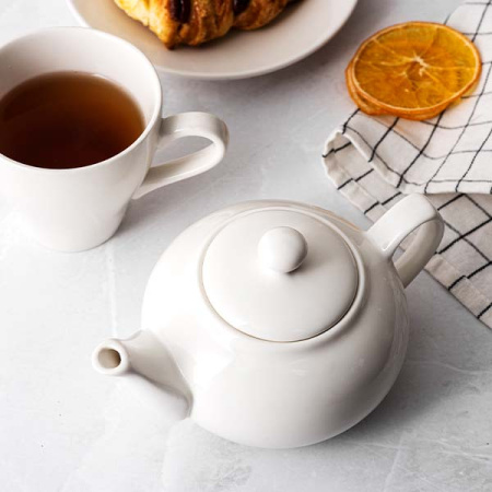 Чайник заварочный «Кунстверк»;фарфор;450мл;D=75,H=75,L=175мм;белый