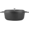 Кастрюля для запекания «Эмбер Каст Мэтт» с крышкой;чугун;0,8л;,H=7,L=18,B=14см;черный