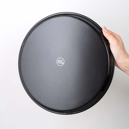 Поднос «Проотель» прорезиненный круглый;пластик;D=35,5см;черный