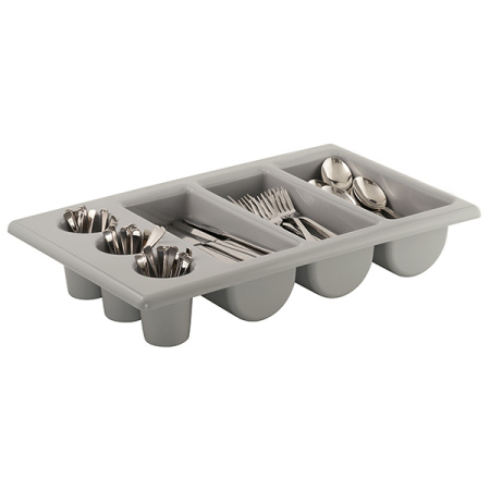 Органайзер для столовых приборов 3 отделения;полипроп.;,H=10,L=54,B=33см;серый