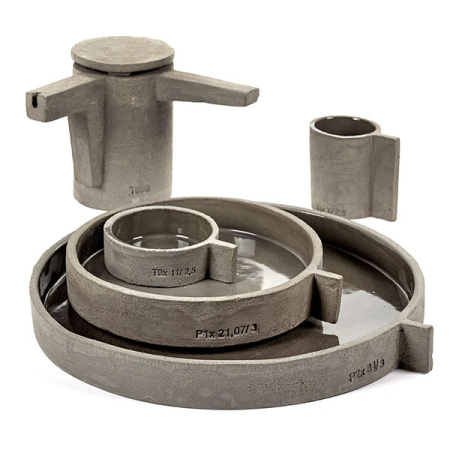 Чайник заварочный №4; ручка=10см;бетон;0,65л;D=10,H=15см;серый