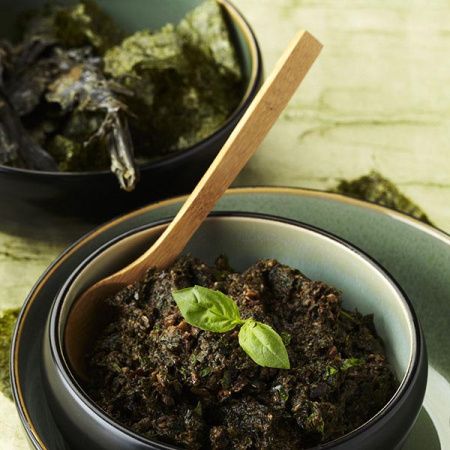 Салатник «Пьюр»;керамика;D=16,H=5см;св.зелен.,черный