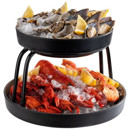 Подставка фуршетная «Фрида» (на 2 емкости);металл;D=23/30,5,H=17см;черный