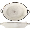 Форма для запекания «Пастораль» овальная с ручками;фарфор;1,25л;,H=6,L=31/25,B=19см;серый