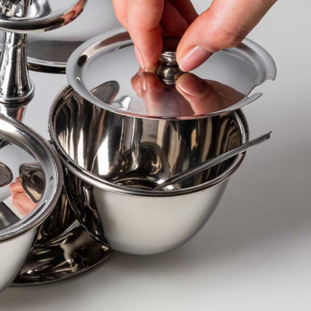 Набор емкостей фуршетных для соусов и специй (3 чаши);сталь нерж.,пластик;D=10,H=20,5см;металлич.