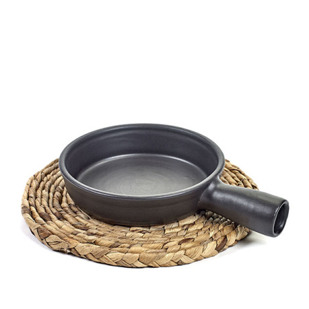 Форма для запекания «Серфис» с ручкой;керамика;1,25л;D=210,H=58мм;черный