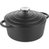 Кастрюля для запекания «Эмбер Каст Мэтт» с крышкой;чугун;2,5л;D=22,H=15,5см;черный