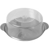 Подставка для торта с крышкой;сталь,пластик;D=30,H=11см;прозр.,металлич.