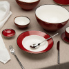 Салатник «Джаспер»;фарфор;240мл;D=113,H=54мм;белый,красный
