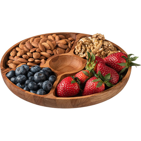 Менажница 5 секций;бук;D=250,H=25мм;св. дерево