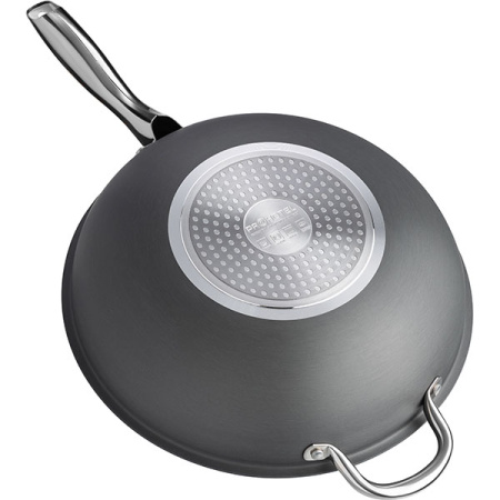 Сковорода «Вок» «Уитфорд»;алюм.литой,сталь нерж.;4,5л;D=30,H=9см;граф.,черный