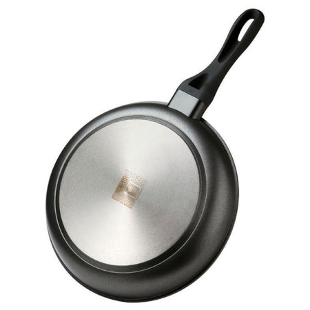 Сковорода (индукция) «Гранито»;алюм.литой;D=24,H=8см;черный