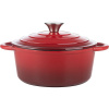 Кастрюля для запекания с крышкой;чугун;2,5л;D=22,H=15,5см;красный,черный
