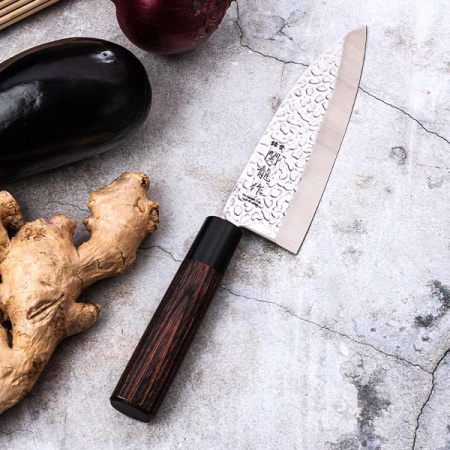 Нож кухонный «Нара» односторонняя заточка;сталь нерж.,дерево;,L=285/150,B=49мм;металлич.,тем.дерево