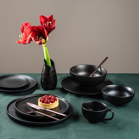 Салатник «Кунстверк Блэк»;фарфор;0,75л;D=16,H=7см;черный