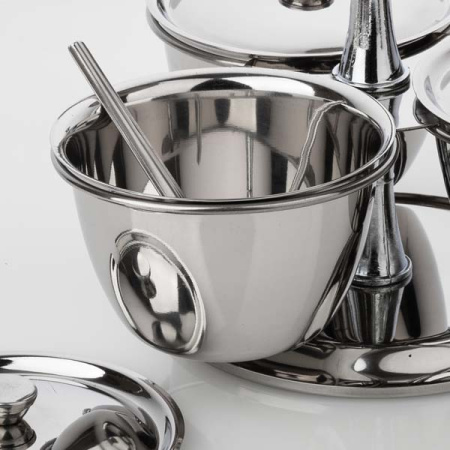 Набор емкостей фуршетных для соусов и специй (3 чаши);сталь нерж.,пластик;D=10,H=20,5см;металлич.