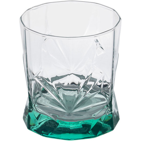 Олд фэшн (стакан) «Рош»;стекло;340мл;D=80,H=86мм;бирюз.