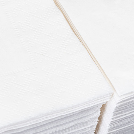 Салфетки бумажные двухслойные 33*33см[200шт];бум. салфет.;,L=33,B=33см;белый