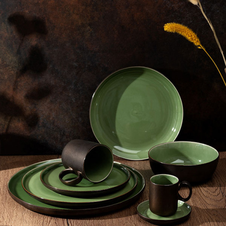 Салатник «Сейдж»;фарфор;0,75л;D=170,H=55мм;зелен.,бронз.