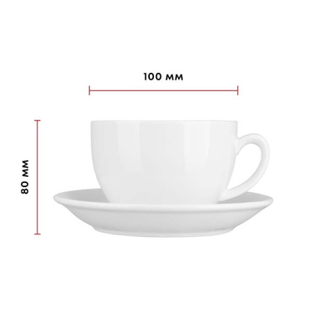 Чайная пара «Кунстверк»;фарфор;300мл;D=100/155,H=80,L=155мм;белый