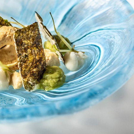 Салатник «Аквамарин»;стекло;125мл;D=16см;голуб.